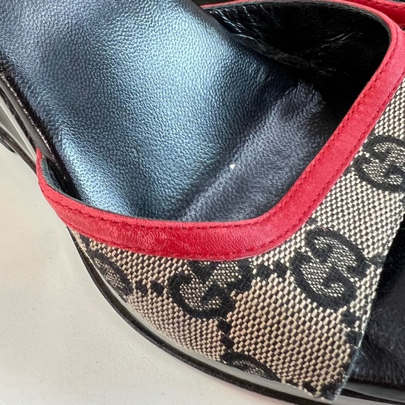 Authentic Gucci GG Logo Monogram Platform Sandals/Slides Size 7.5 w/COA - Picture 11 of 15